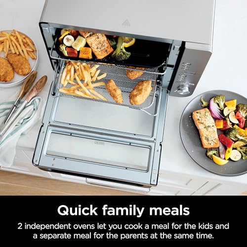 Ninja DCT451 12-in-1 Smart Double Oven with FlexDoor, Stainless Steel P340