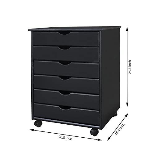 Jela Original Roll Cart, Solid Wood, 6 Drawer, White H793