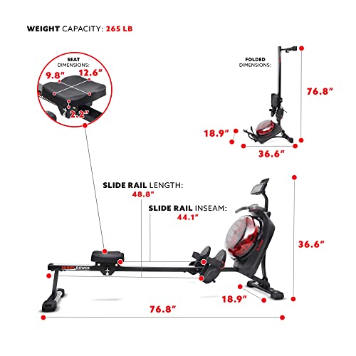 Sunny Health & Fitness Elite Water Rowing Machine T4389