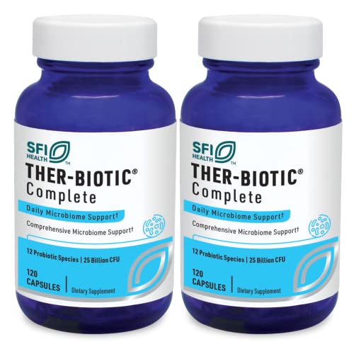 Klaire Labs Ther-Biotic Complete - 25 Billion CFU Probiotic Supplement - Gut Health, Digestive + Immune Support - Hypoallergenic Probiotics for Men + Women - Clean + Dairy-Free (120 Capsules)
