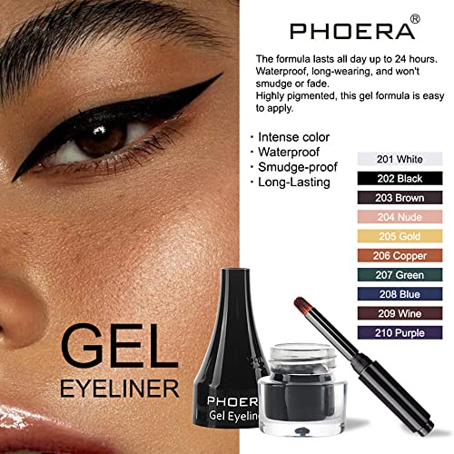 Go Ho Green Gel Eyeliner Pot with Brush, Matte Finish, Long Lasting M9479