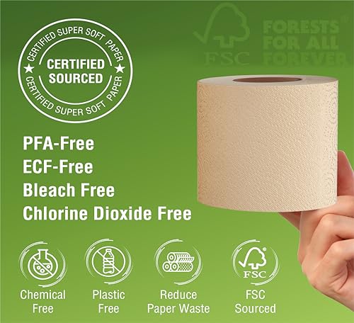 Bamboo Toilet Paper 3PLY 300 Sheets Unbleached FSC Certified Q195103