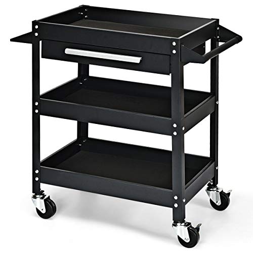 Goplus 3 Tier Rolling Tool Cart with Storage Drawer, 330 LBS Capacity N429792
