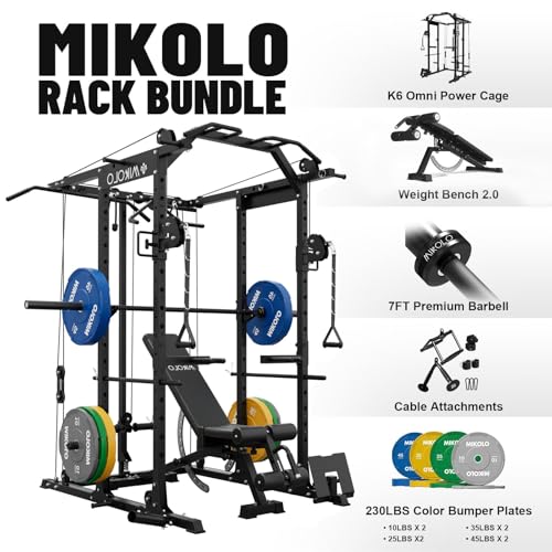 Mikolo Power Cage with Cable Crossover and LAT Pull Down System, 1500LBS I14340