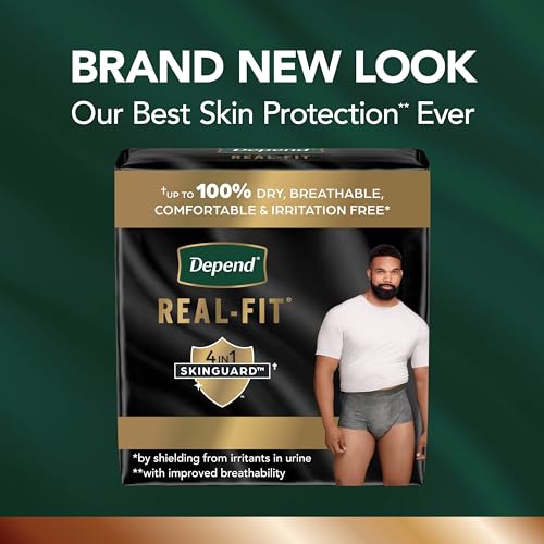 Depend Real Fit Incontinence Underwear for Men, Disposable, Maximum Absorbency, Small/Medium, 20 Count U441
