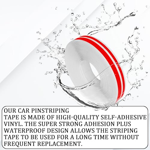 2PCS Pin Striping Tape for Cars, 32Ft Vinyl Black Pinstriping Decal P7903