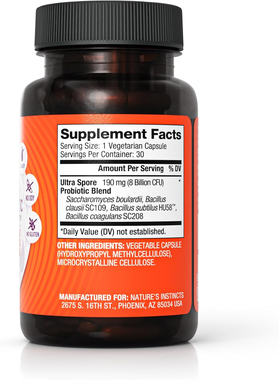 Ultra Spore Probiotic with Live Strains, 30 Capsules E14864
