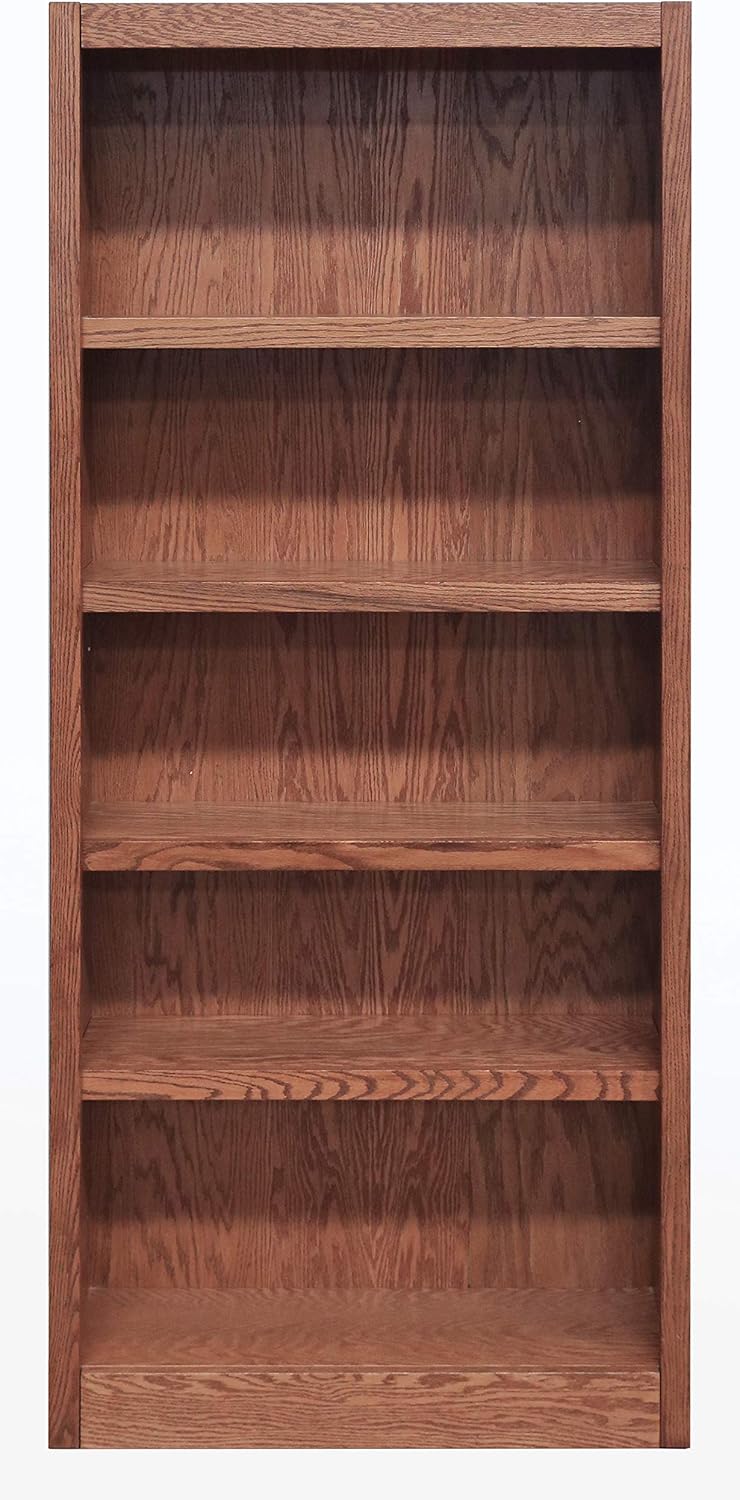 Concepts In Wood Midas Five Shelf Bookcase 72" H Dry Oak Finish