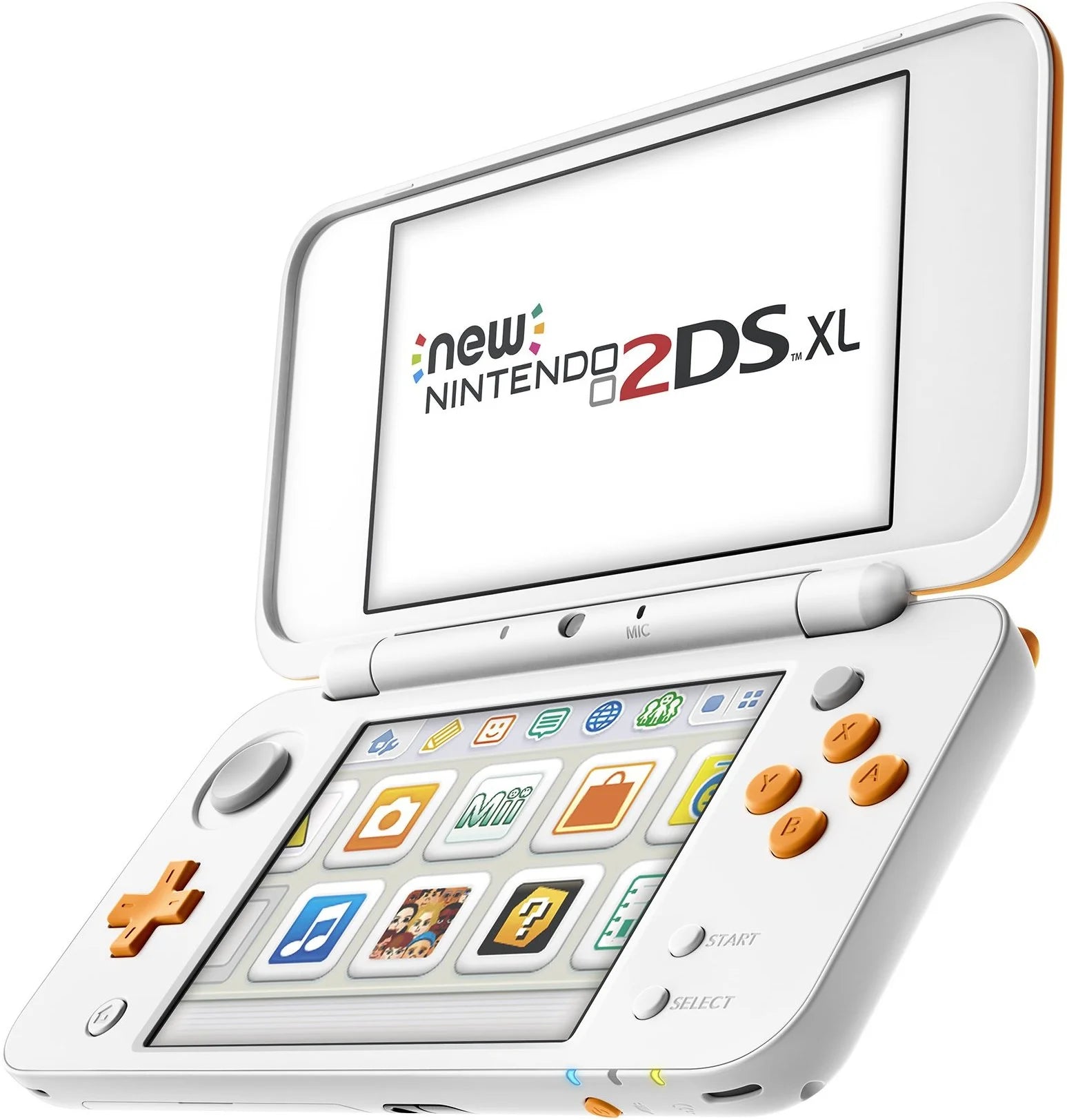 Nintendo 2DS XL Portable Gaming Console, White & Orange M6187