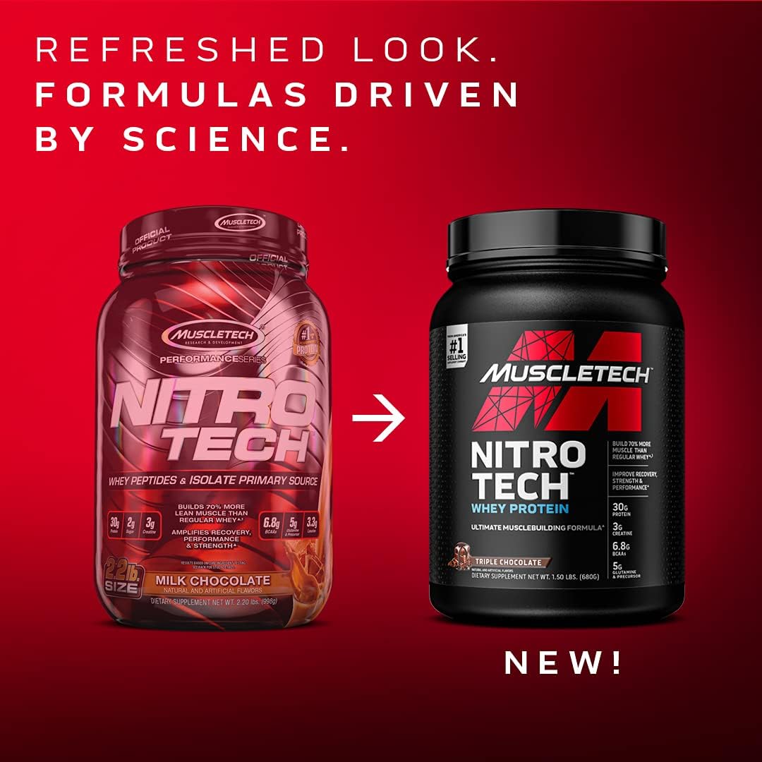Muscletech Nitro-Tech Whey Protein Isolate & Creatine Monohydrate Powder I3666