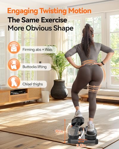 Niceday Twist Stepper with Resistance Bands for Home Workout, Gray V546043