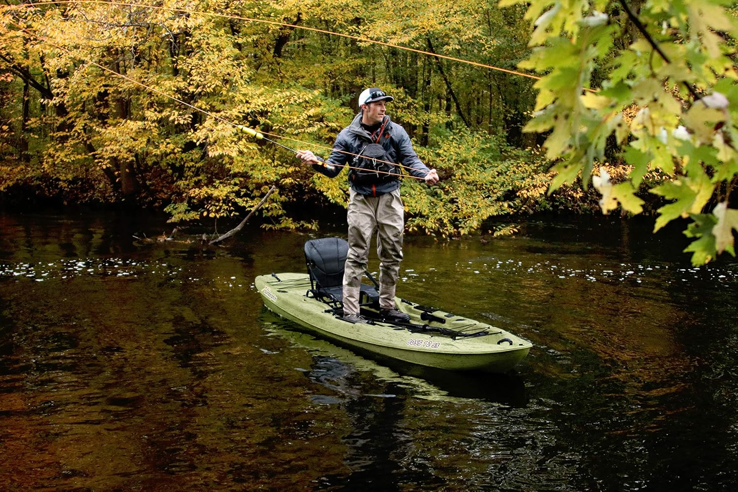 Boss 10 SS Fishing Kayak - Sit On Top One Person Angler Kayak with Rod Holders, Paddle, 12 ft G3658