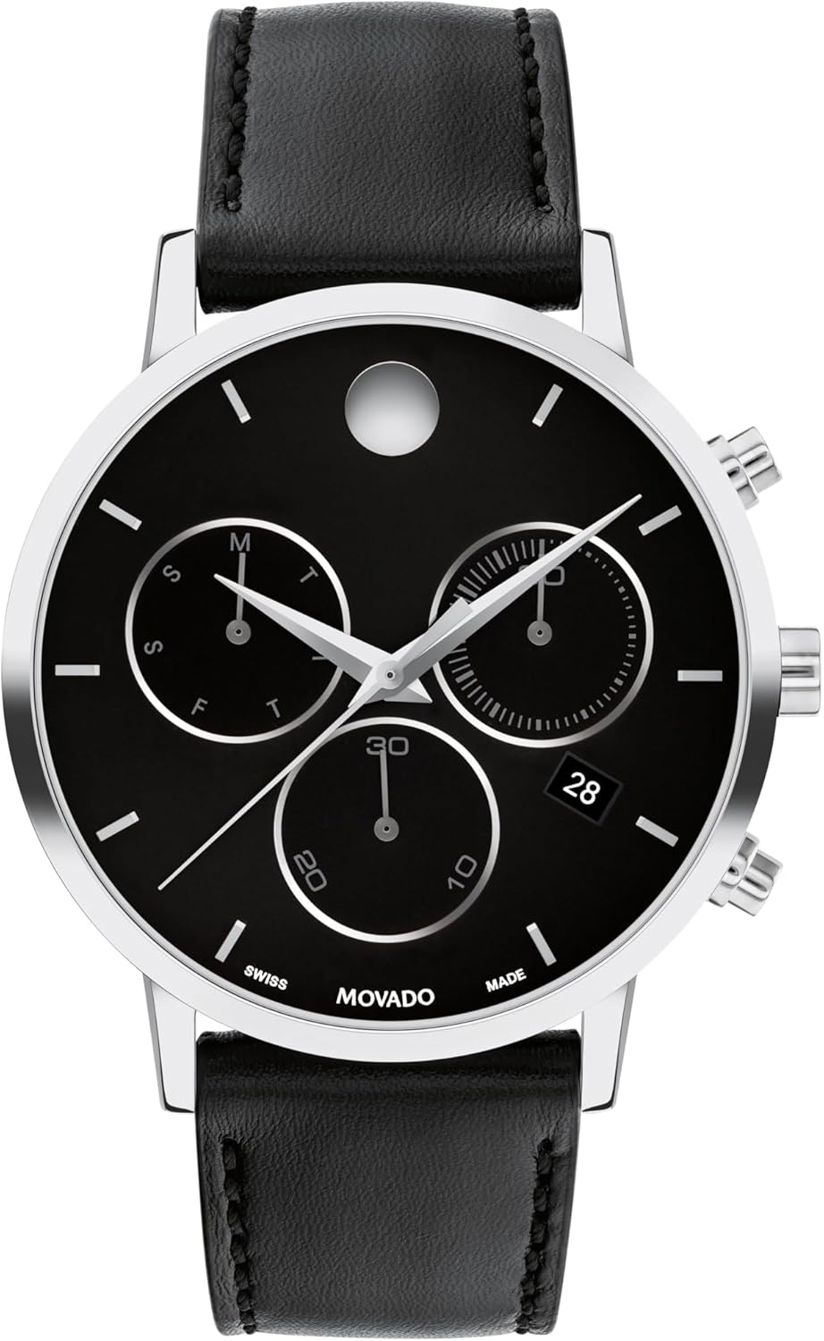 Movado Museum Classic Men's Watch - Swiss Quartz Chronograph Movement, Calfskin Strap - 3 ATM Water Resistance - Classic, Luxury Fashion Timepiece for Him - 42mm
