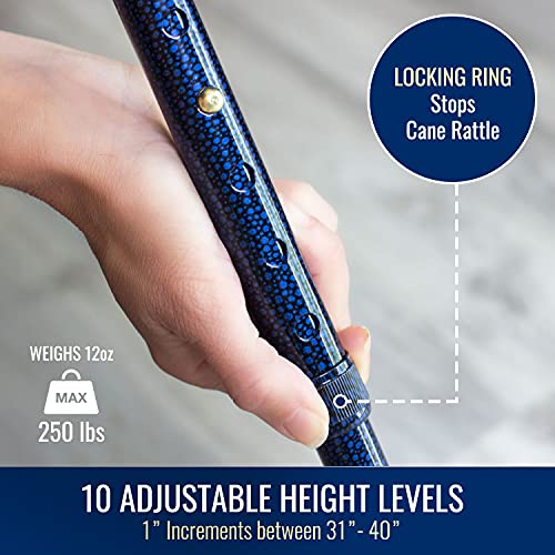 DMI Designer Folding Cane, Adjustable Wood Handle Walking Cane for Men and Women E809847