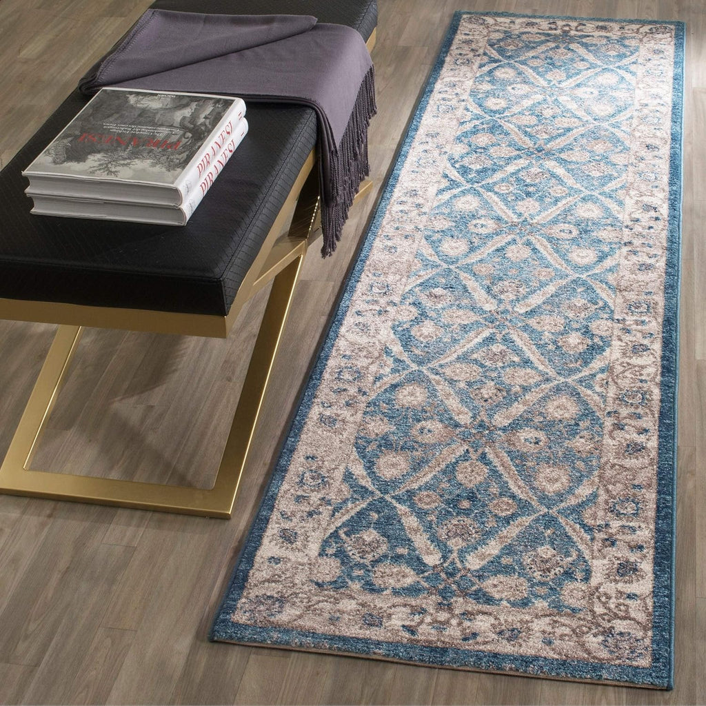 SAFAVIEH Sofia Collection Area Rug 9' x 12' Blue & Beige Vintage Oriental Distressed I398772