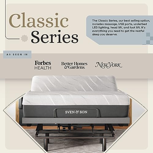 Sven & Son Classic Adjustable Bed Base Split King with Hybrid Spring Mattress I50028