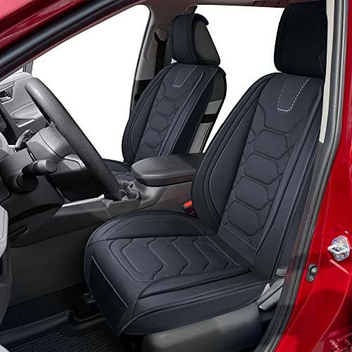 OASIS AUTO Toyota RAV4 Seat Covers 2013-2025 Custom Fit Leather Black Gray S129