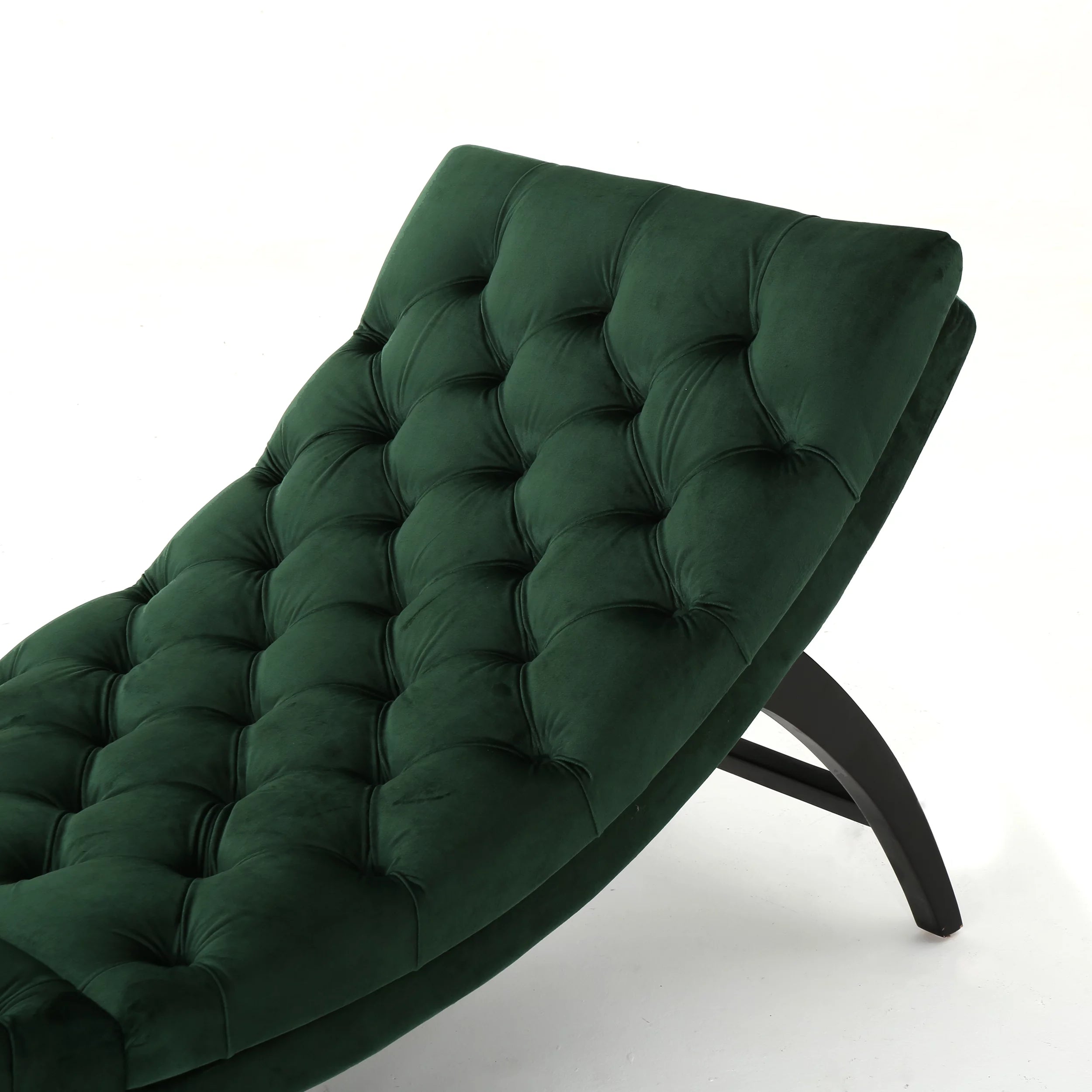 Grasby Tufted Emerald Velvet Chaise Lounge R113