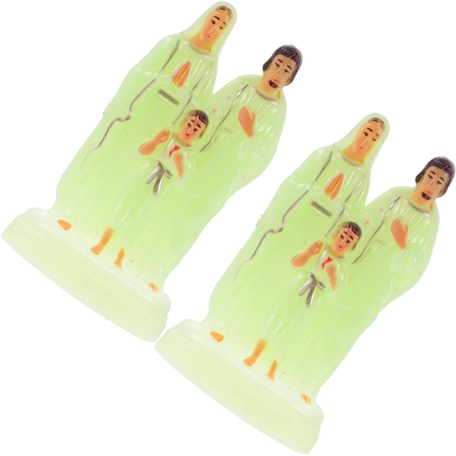 2 Pcs Luminous Church Statue Baby Desktop Ornament O8514