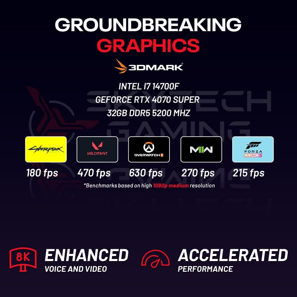 Skytech Omega Gaming PC, Intel i7, RTX 4070 Super, 32GB RAM, 1TB SSD X12287