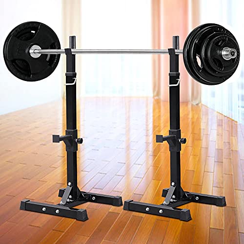 Yaheetech Pair of Adjustable Squat Rack Standard 44-70 Inch Solid Steel Home Gym Z720734