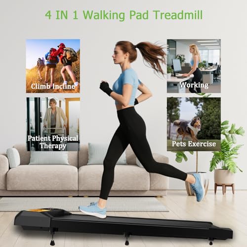 Walking Pad Treadmill for Home Office, Portable with Remote Control and App K826387