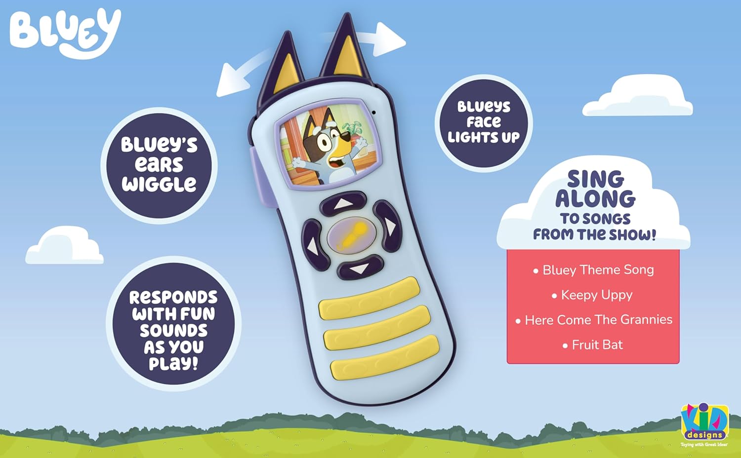 eKids Bluey Toy Remote Control with Music for Toddlers M3664