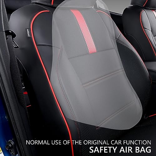 PTYYDS Seat Covers for 2016-2023 Toyota Tacoma Full Set Black Red U9444
