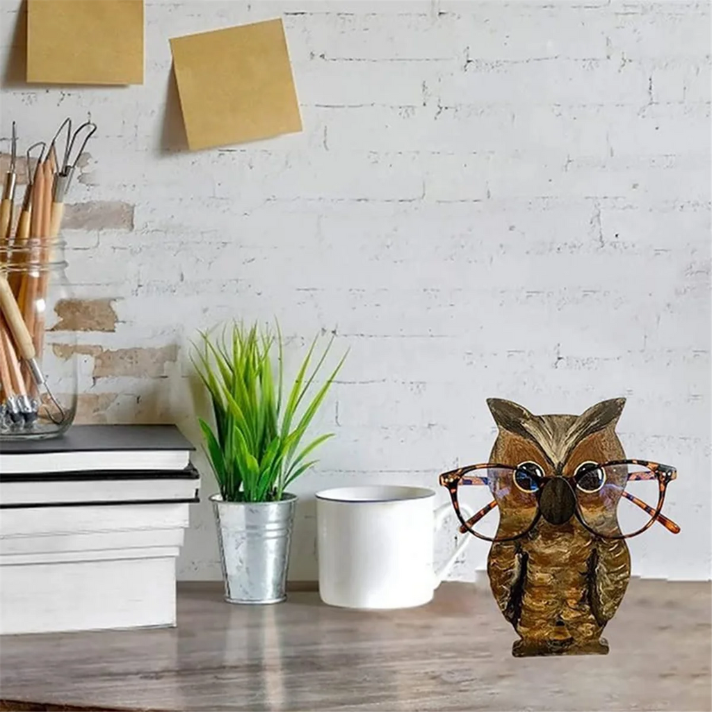 Wooden Animal Glasses Display Stand for Office Desktop U2175
