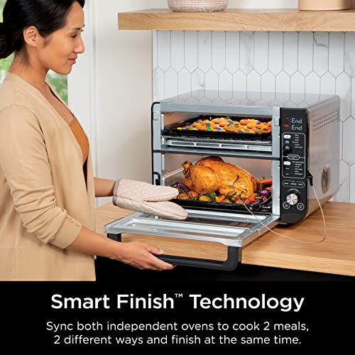 Ninja DCT451 12-in-1 Smart Double Oven with FlexDoor, Stainless Steel P340