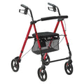 VEVOR Folding Rollator Walker for Seniors, Lightweight Aluminum Rolling Walker with Adjustable Seat and Handle, Outdoor Mobility Rollator Walker with 8" All Terrain Wheels, 300LB Support, Blue + Black