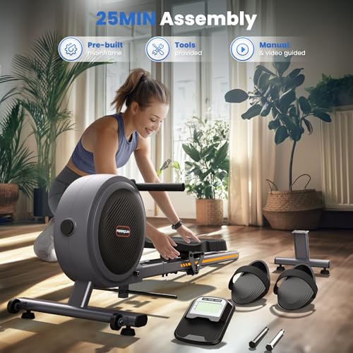 FEIERDUN Rower Machine, Compact Magnetic Rowing Machine for Home, 350LBS Capacity O5092