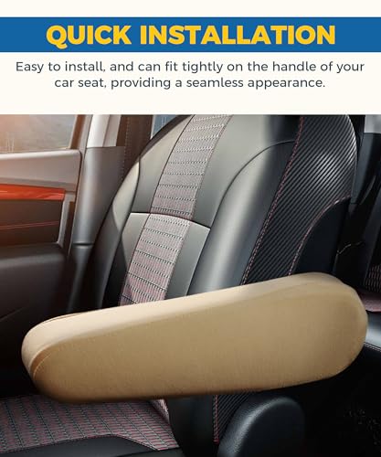 2PCS Gray Cloth Car Armrest Cover for Front Seat Center Console F18518
