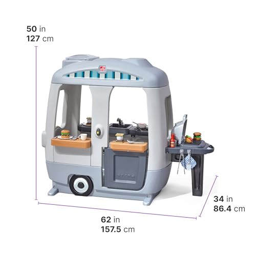 Step2 Adventure Camper Kids Playhouse with Kitchenette, 52 Piece Accessories, Ages 2+ S175074