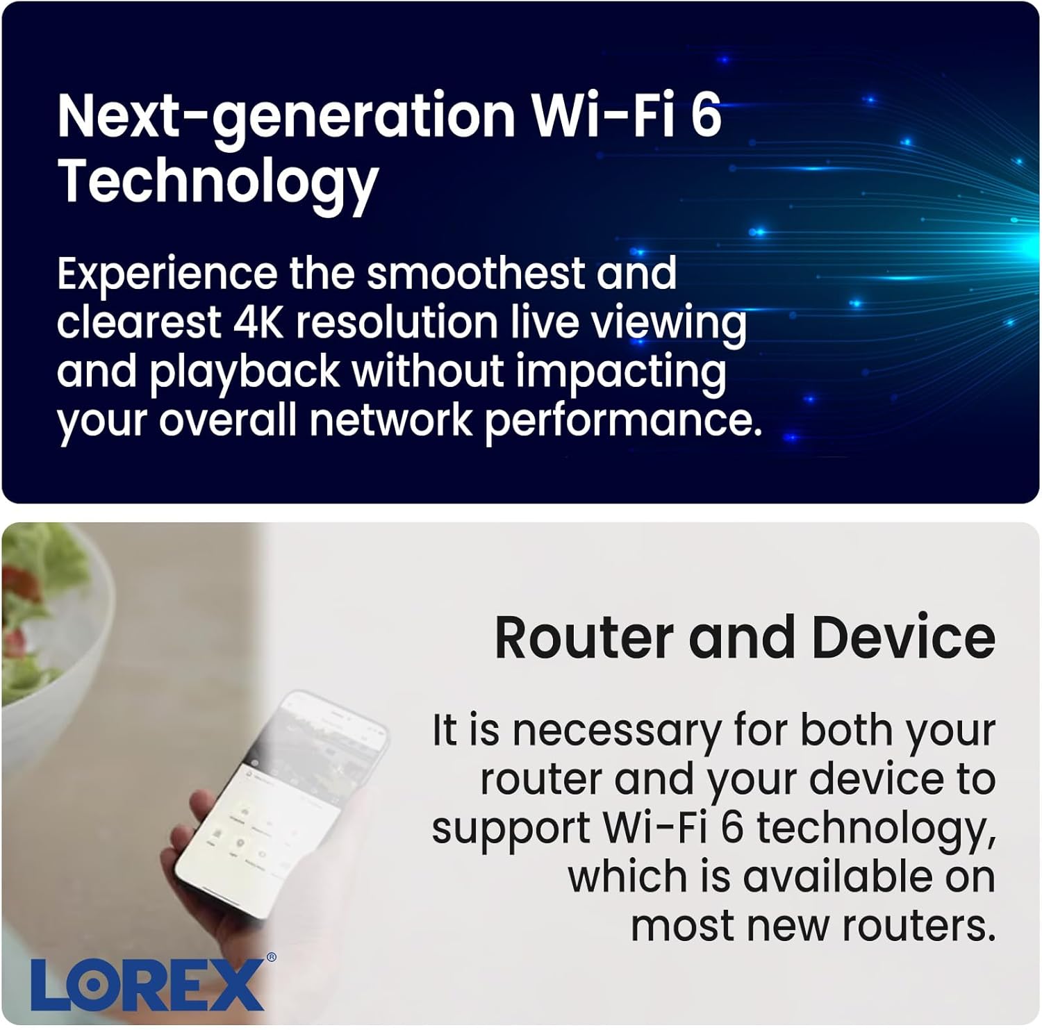 Lorex Fusion 4K 12-Channel 2TB DVR with 2 WiFi 6 Cameras A4303