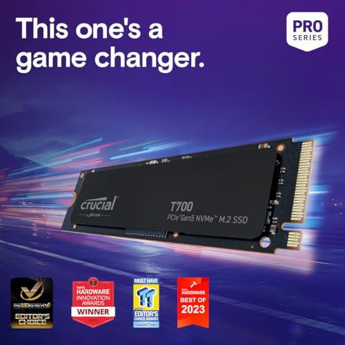 Crucial T700 1TB Gen5 NVMe M.2 SSD Internal Solid State Drive U7033