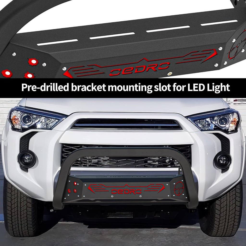 oEdRo Paintable Bull Bar for 2010-2023 Toyota 4Runner, Front Bumper Push Bar X107