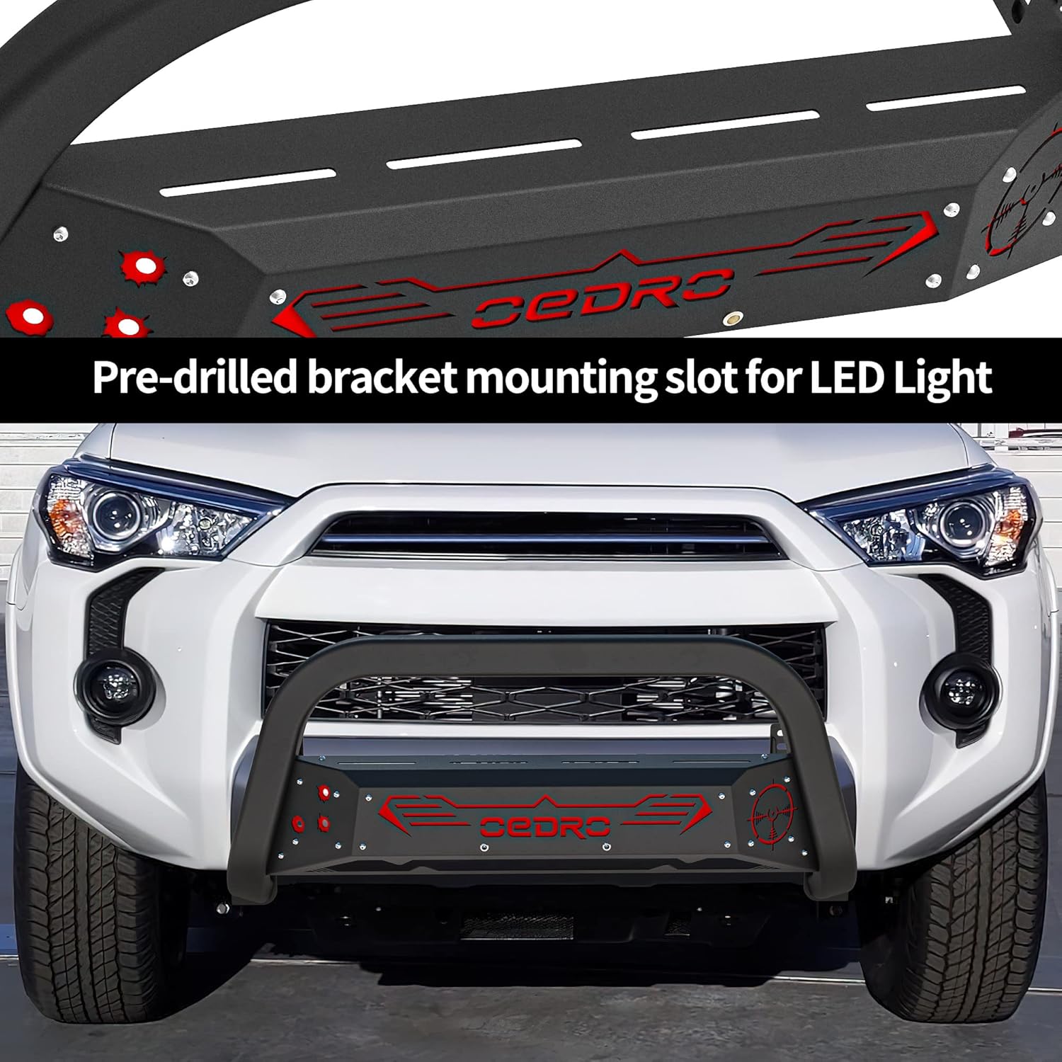 oEdRo Paintable Bull Bar for 2010-2023 Toyota 4Runner, Front Bumper Push Bar X107