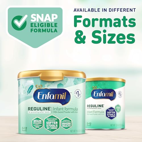 Enfamil Reguline Baby Formula, Milk-Based Infant Nutrition, Dual Prebiotics, 19.5 Oz A4296