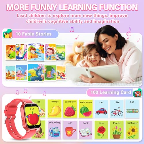 Kids Smart Watch for Girls Aged 6-12 with HD Touchscreen, Camera, and Games U3599