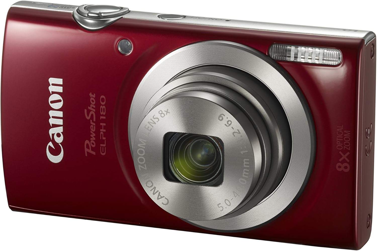 Canon PowerShot ELPH 180 Digital Camera, Red (Renewed) I4872
