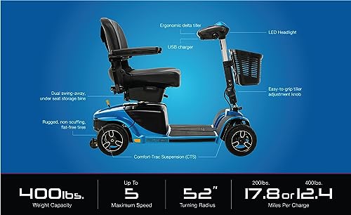 Pride Revo 2.0 4-Wheel Mobility Scooter (Blue) Y11642