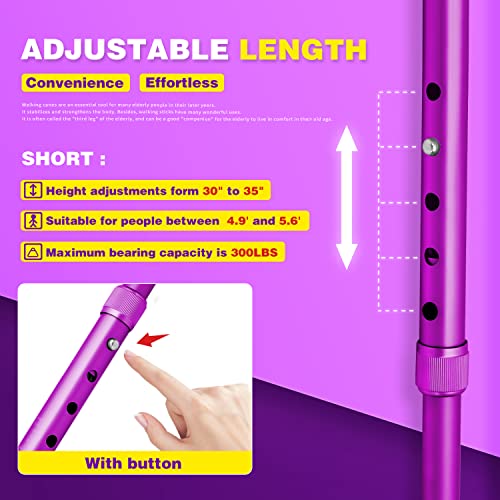 BigAlex Folding Walking Cane with LED Light and Adjustable Height I772