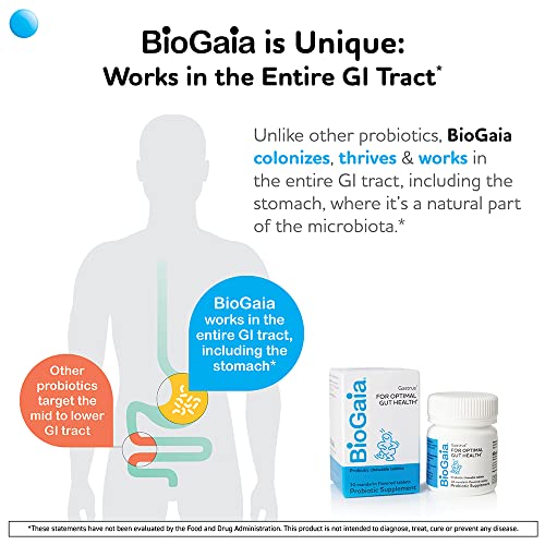 BioGaia Gastrus Chewable Tablets, Adult Probiotic, 30 Count J193640
