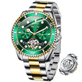OLEVS Automatic Watch for Men Self Winding Mechanical Watch Calendar for Men Stainless Steel Wrist Watch with Big Dial Men's Waterproof Luminous Watches Classic for Man Luxury Watch Rotatable Bezel