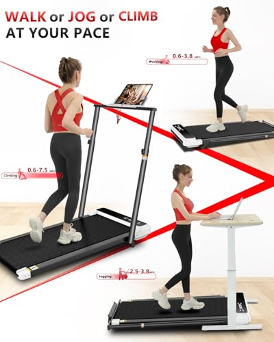 Walking Pad with Handle Bar, 2.5HP Foldable Treadmill for Home Office S773