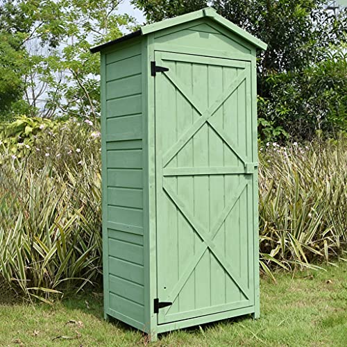Outdoor Storage Cabinet Wooden Garden Shed with 3 Shelves, Brown B741050