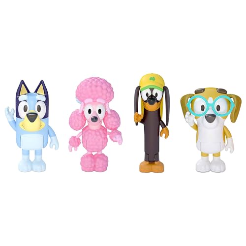 Bluey and Family 4 Pack Poseable Figures 2.5-3" Y44506