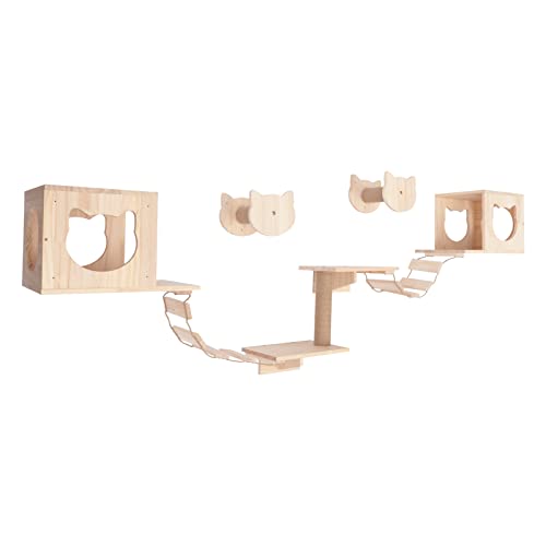 Cat Wall Furniture with Shelves, Scratching Posts, and Perches Q292287