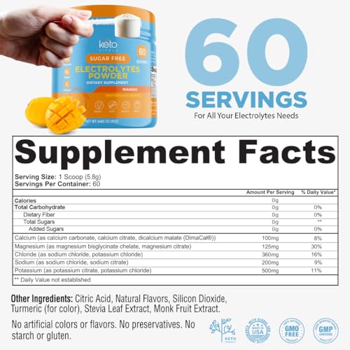 Keto Vitals Electrolytes Powder Sugar-Free Zero Carbs S951